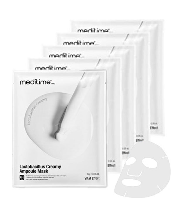 Маска для восстановления кожи с пробиотиками Meditime Lactobacillus Creamy Ampoule Mask (1шт)