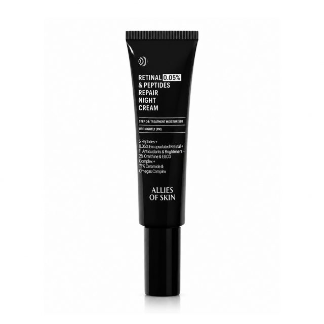 Усиленный ночной восстанавливающий пептидный крем с ретиналем ALLIES OF SKIN Retinal 0,1% & Peptides Advanced Repair Night Cream (48 ml)