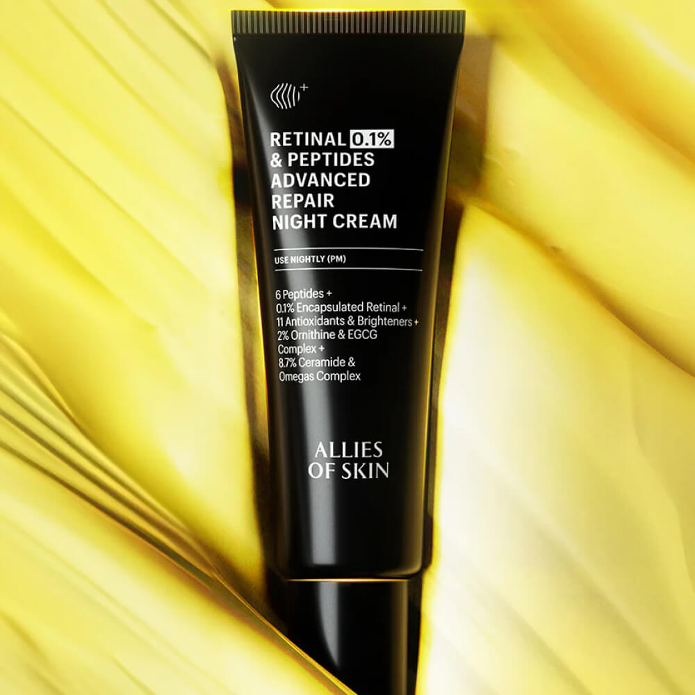 Усиленный ночной восстанавливающий пептидный крем с ретиналем ALLIES OF SKIN Retinal 0,1% & Peptides Advanced Repair Night Cream (48 ml)