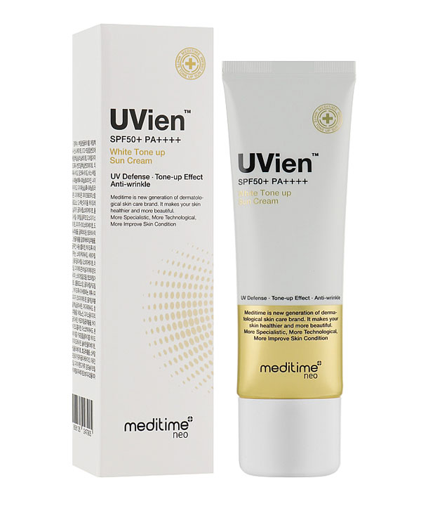Универсальный солнцезащитный крем Meditime Neo Uvien White Tone Up Sun Cream SPF 50+ PA++++