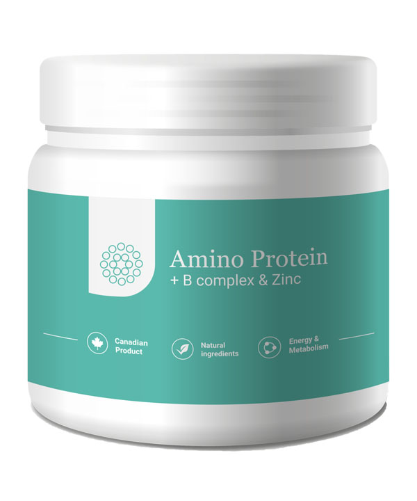 Натуральный комплекс витаминов группы В и цинка источник натуральной формы 16 аминокислот Amino Protein + B complex & Zinc ПЭТ  100 g