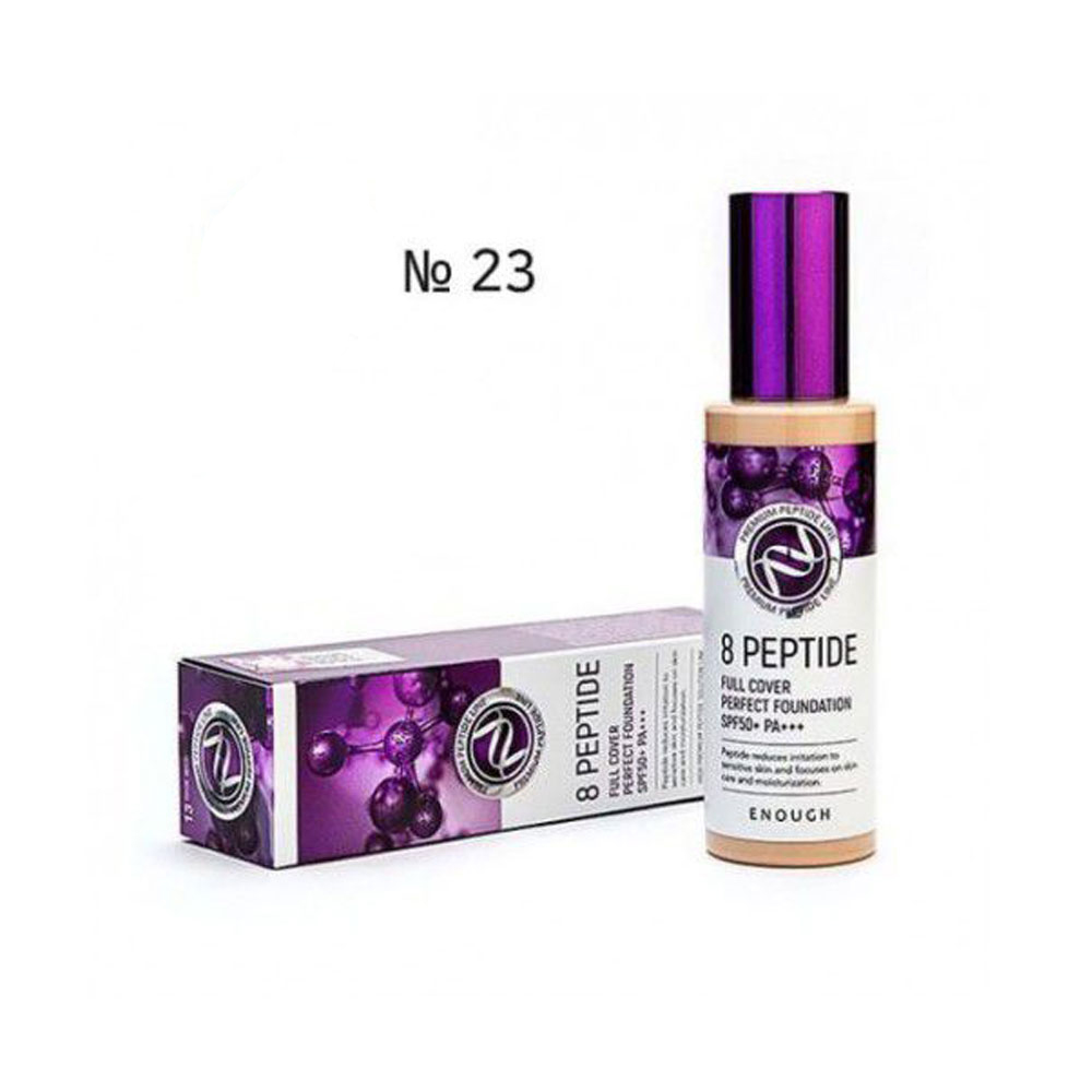 ENOUGH – Тональный крем с пептидами тон 23 Premium 8 Peptide full cover perfect foundation #23 [100ml]
