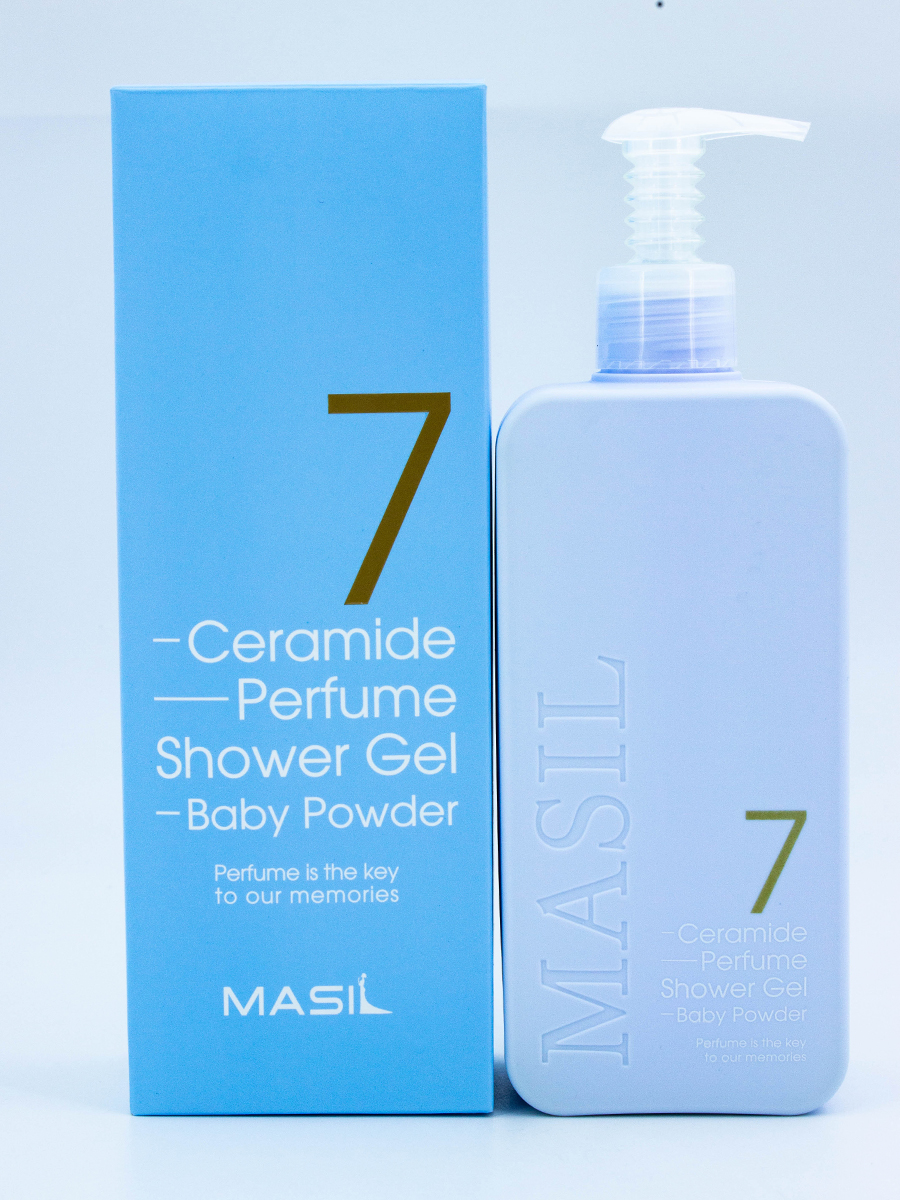 MASIL – Гель для душа питательный парфюмированный с керамидами и ароматом хлопка 7 CERAMIDE PERFUME SHOWER GEL 500ml (BABY POWDER) [500ml]