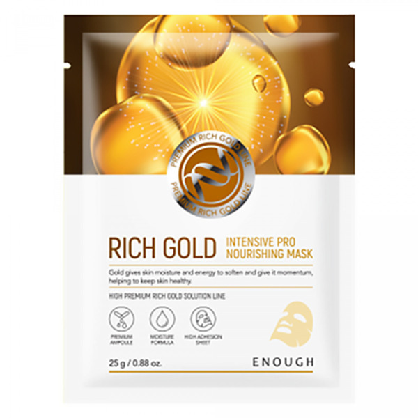 ENOUGH – Маска на тканевой основе питательная с золотом Premium Rich Gold Intensive Pro Nourishing mask [25g]