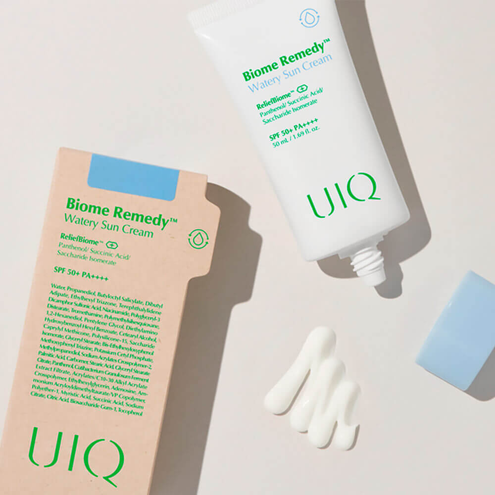 Легкий увлажняющий солнцезащитный крем с пробиотиками SPF50 UIQ Biome Remedy™ Watery Sun Cream 50 мл