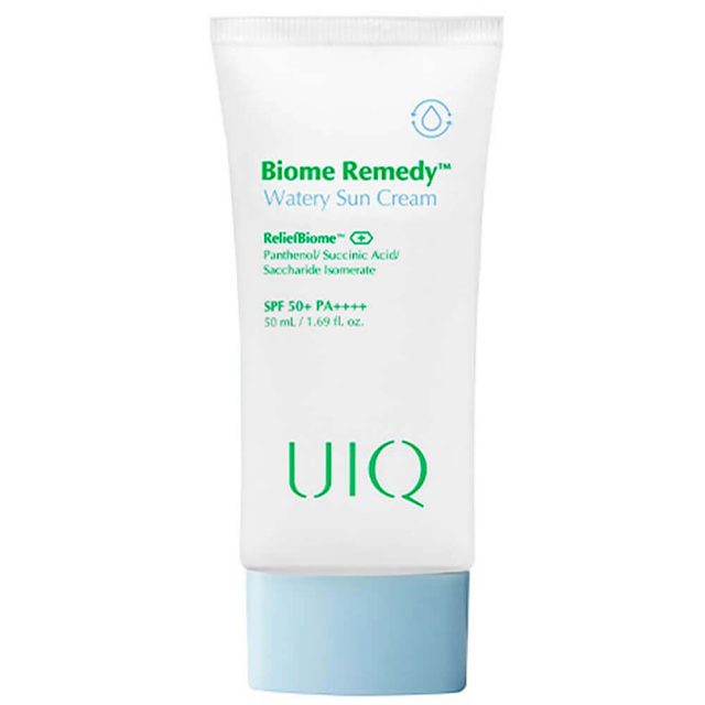 Легкий увлажняющий солнцезащитный крем с пробиотиками SPF50 UIQ Biome Remedy™ Watery Sun Cream 50 мл