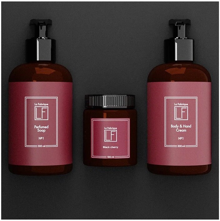 Подарочный набор “For Home” “Табак-Вишня” (крем, мыло, аромасвеча) по мотивам Tom Ford Lost Cherry