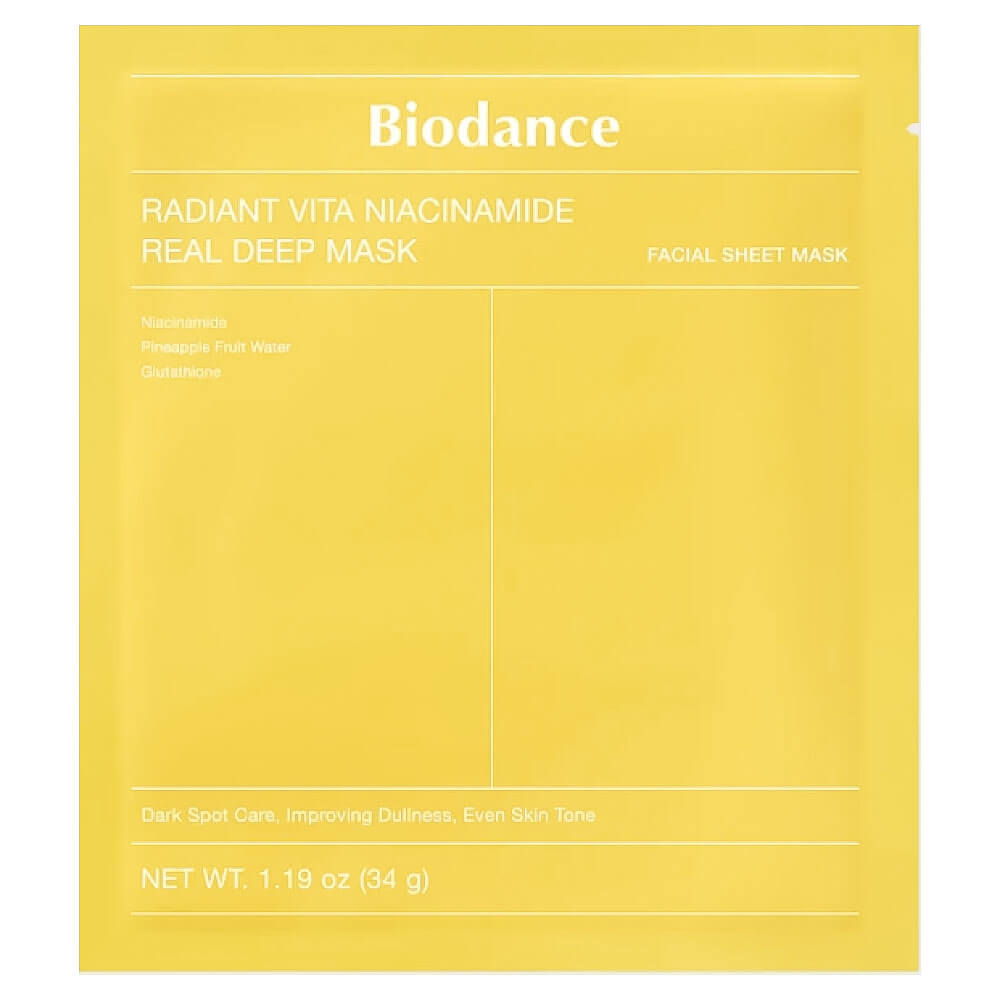 Biodance Гидрогелевая маска с витаминным комплексом Radiant Vita Niacinamide Real Deep Mask 34г