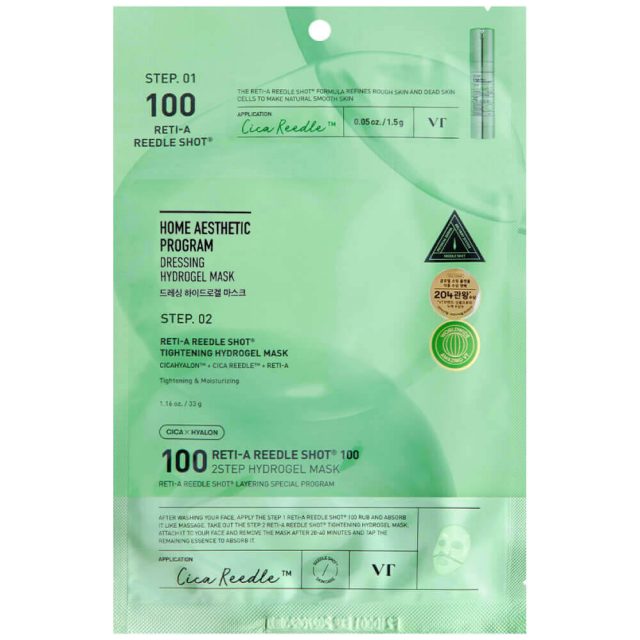 VT Cosmetics Маска двухступенчатый уход с ретинолом Reti-A Reedle Shot 100 2Step Hydrogel Mask 33г