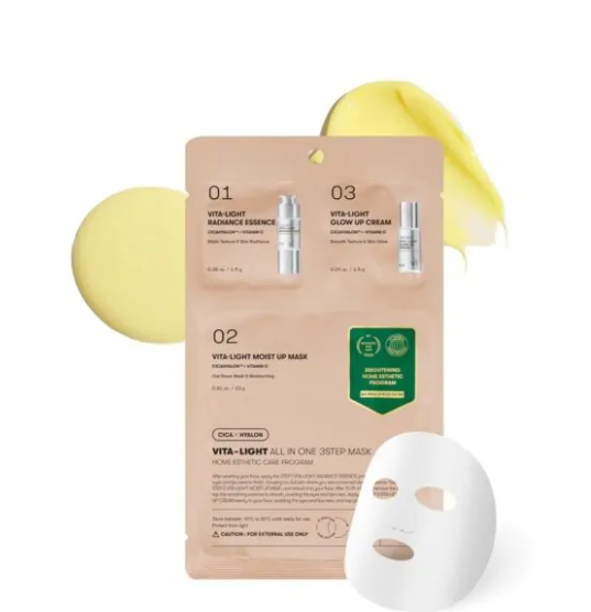 VT Cosmetics Трёхступенчатый набор с витамином С для сияния кожи Vita-Light All In One 3Step Mask 24+1.5+1.5 гр