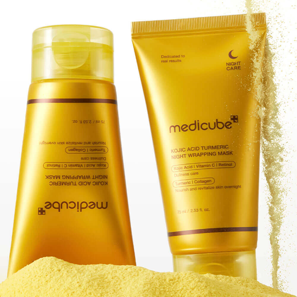 Ночная маска-плёнка с ретинолом и витамином С и койевой кислотой Medicube Kojic Acid Turmeric Night Wrapping Mask