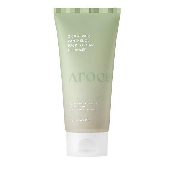Очищающая пенка 3в1 с центеллой и пантенолом AROCELL  Cica Repair Panthenol Pack to Foam Cleanser 120г