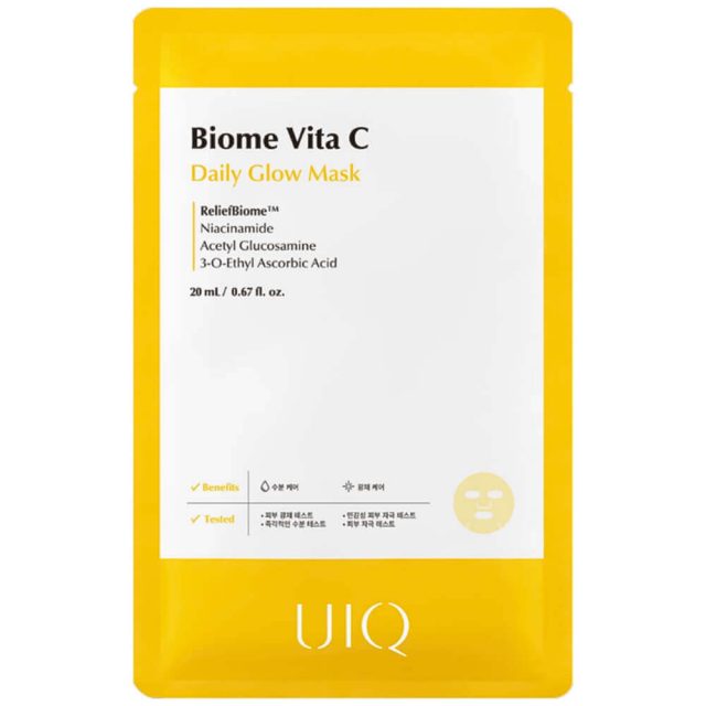 Осветляющая маска с пробиотиками и витамином C UIQ Biome Vita C Daily Glow Mask