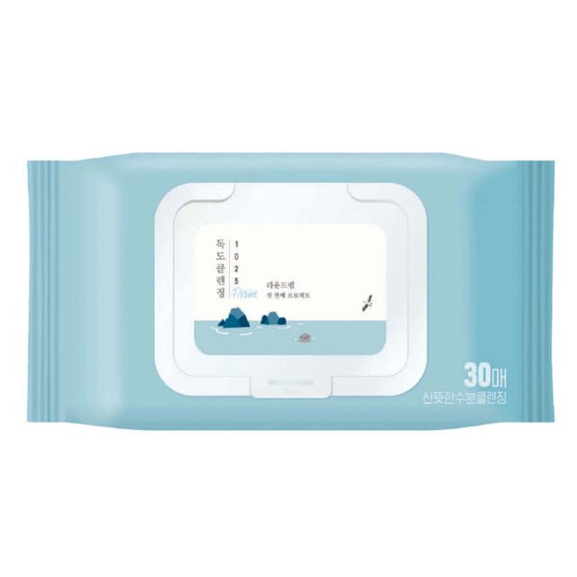 Очищающие салфетки для снятия макияжа ROUND LAB 1025 Dokdo Cleansing Tissue 30шт/178 мл
