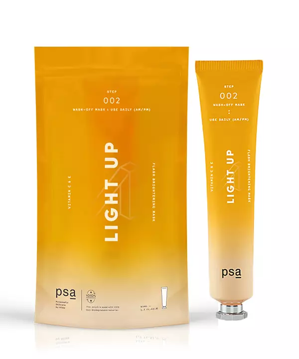 Маска для лица с витаминами С и Е PSA Light Up Vitamin C and E flash brightening mask (60 g)
